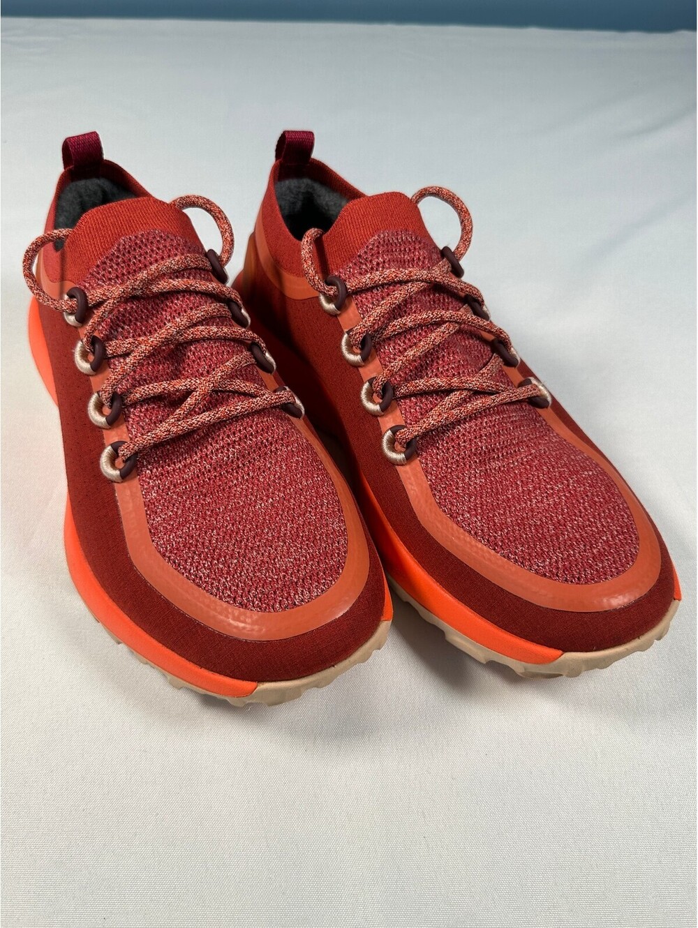 Allbirds Trail Runner SWT Orange Burgundy Hiking Sneakers Men's Size 11.5
